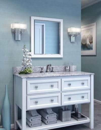 white bathroom cabinets with storage