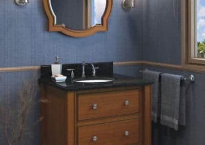 small brown bathroom vanity