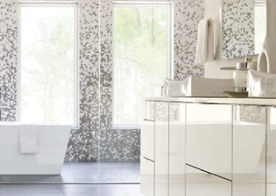 glossy white bathroom cabinets