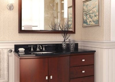 classic brown bathroom vanity