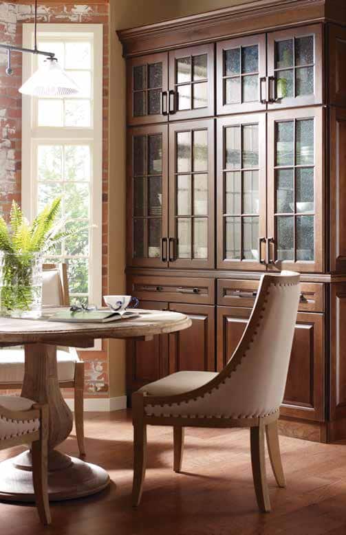 built-in hutch in dining room