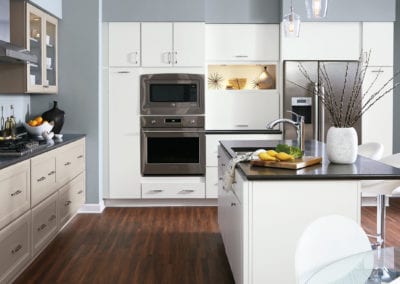 modern custom kitchen with white cabinets