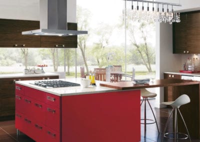 red island in modern custom kitchen