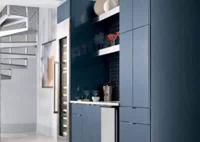 navy blue kitchen storage cabinets