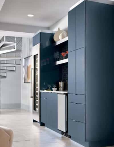 navy blue kitchen storage cabinets